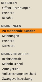 Mahnungen aus offenen Rechnungen erstellen, Mahnwesen überblicken